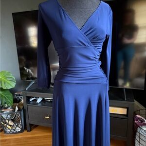 Elegant Long Sleeve Navy Dress
